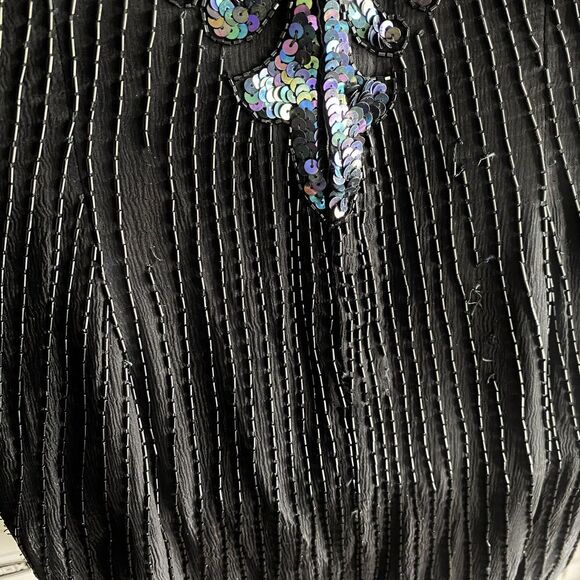 Vintage Patra Dress Womens 12 Black Sequined Long Sleeve Party 80s Glam - Picture 6 of 8